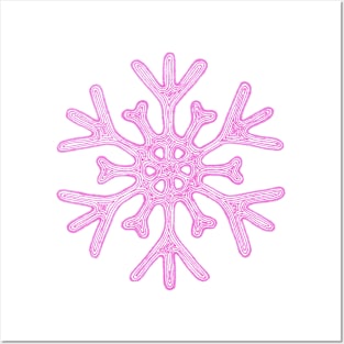 Snowflake (pink) Posters and Art